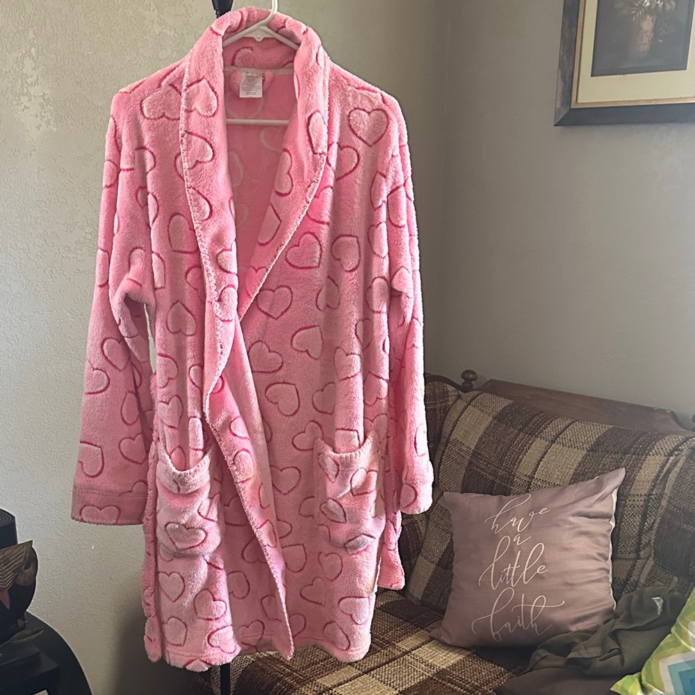 Secret Treasures Pink Heart Plush Robe
